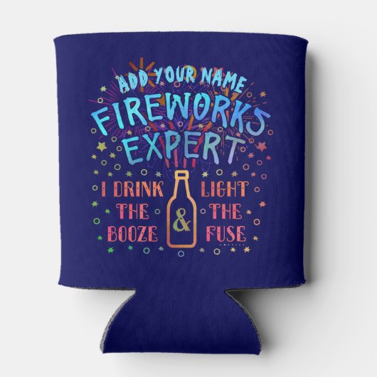 Funny 4th of Juli Onafhankelijkheidsvuurwerkdeskun Blikjeskoeler (Achterkant)