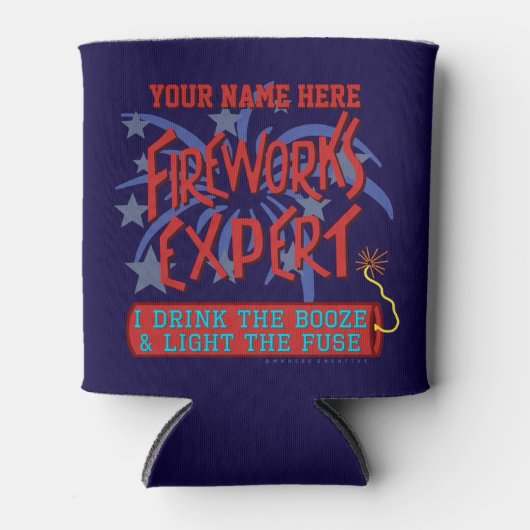 Funny 4th of Juli Onafhankelijkheidsvuurwerkdeskun Blikjeskoeler (Voorkant)