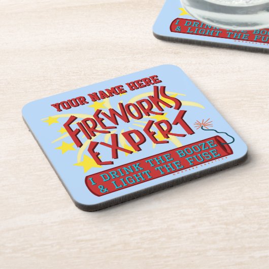 Funny 4th of Juli Onafhankelijkheidsvuurwerkdeskun Drankjes Onderzetter (Linkerzijde)