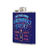 Funny 4th of Juli Onafhankelijkheidsvuurwerkdeskun Heupfles (Links)