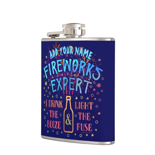 Funny 4th of Juli Onafhankelijkheidsvuurwerkdeskun Heupfles (Links)