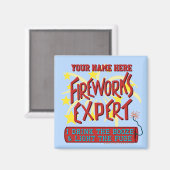 Funny 4th of Juli Onafhankelijkheidsvuurwerkdeskun Magneet (Voorkant / Achterkant)