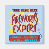 Funny 4th of Juli Onafhankelijkheidsvuurwerkdeskun Magneet (Voorkant)