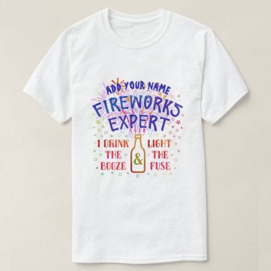 Funny 4th of Juli Onafhankelijkheidsvuurwerkdeskun T-shirt (Design voorkant)