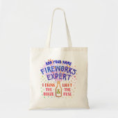 Funny 4th of Juli Onafhankelijkheidsvuurwerkdeskun Tote Bag (Voorkant)