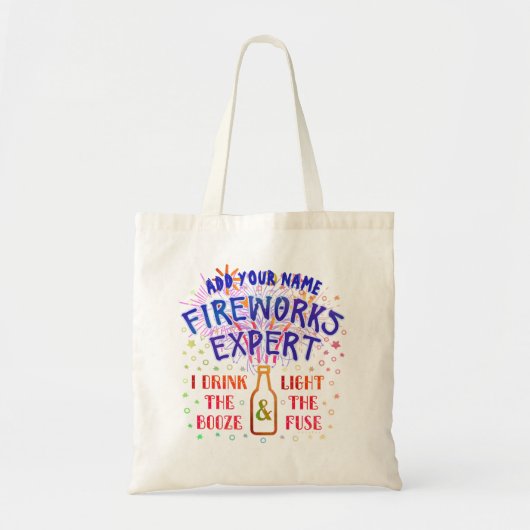Funny 4th of Juli Onafhankelijkheidsvuurwerkdeskun Tote Bag (Voorkant)