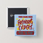 Funny 4th of Juli Onafhankelijkheidsvuurwerkdeskun Vierkante Button 5,1 Cm (Voorkant /achterkant)