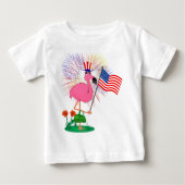 Funny 4th of Juli Shirt Flamingo (Voorkant)