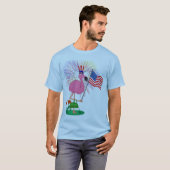Funny 4th of Juli Shirt Flamingo (Voorkant volledig)
