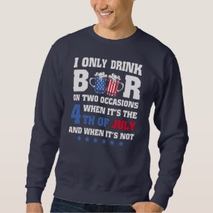 Funny 4th of July Beer American USA Flag Beer Trui