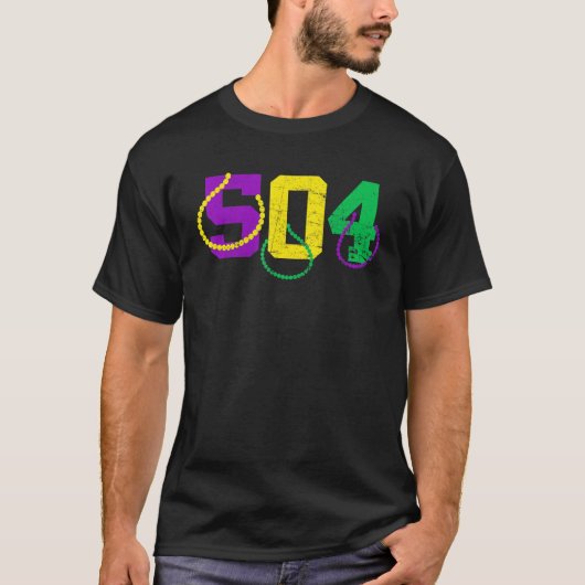 Funny 504 New Orleans Mardi Gras Apparel  M T-shirt (Voorkant)