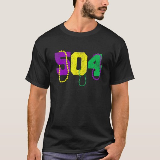 Funny 504 New Orleans Mardi Gras Apparel  M T-shirt (Voorkant)