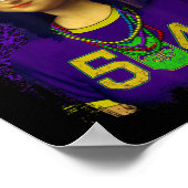 Funny 504 New Orleans Mardi Gras Mona Lisa Mashup Poster (Hoek)