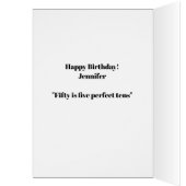 Funny 50 Black Pink Fiftieth Birthday Kaart (Binnen (Links))