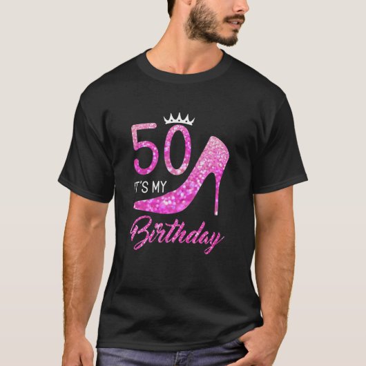 Funny 50 Het is mijn 50e dag Stiletto Crown Fift T-shirt (Voorkant)