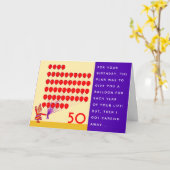Funny 50e verjaardagskaart kaart (Gele Bloem)