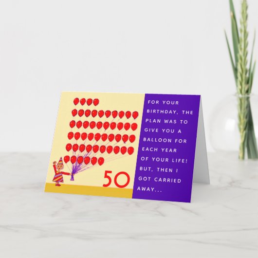 Funny 50e verjaardagskaart kaart (Voorkant)