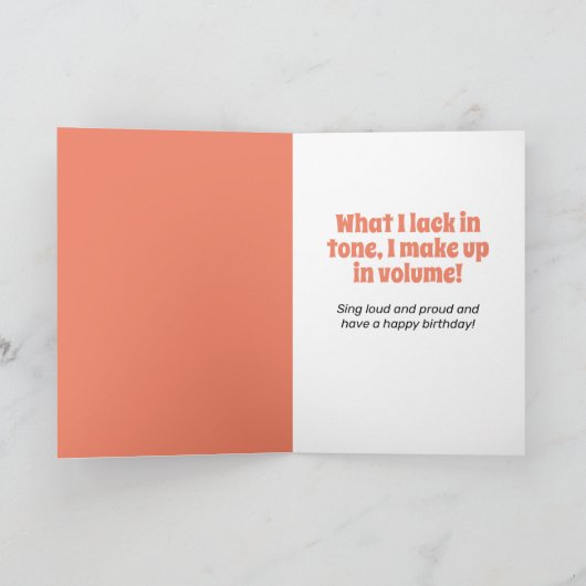 Funny  50s Kind Sing Loud en Proud Birthday Kaart (Binnen)