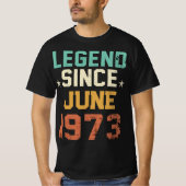 Funny 50th Birthday, 50 Legend sinds 1973 T-shirt (Voorkant)