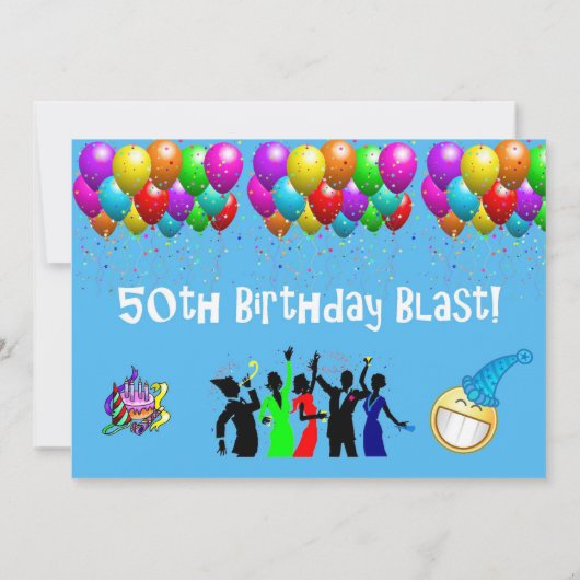 Funny 50th Birthday Blast Kaart (Achterkant)