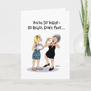 Funny 50th Birthday Card for Women Kaart
