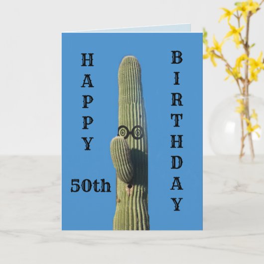 Funny 50th Birthday Card Kaart (Gele Bloem)