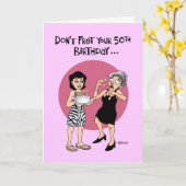Funny 50th Birthday Card Kaart (Gele Bloem)