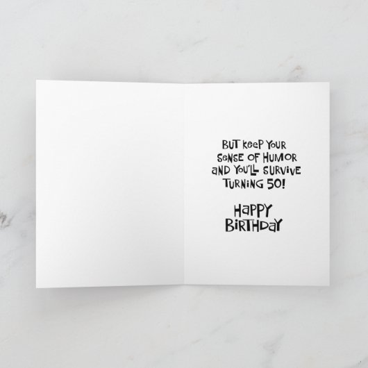 Funny 50th Birthday Card Kaart (Binnen)