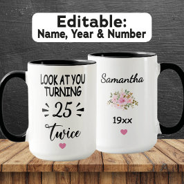 Funny 50th Birthday – Custom Name & Birth Year Mok