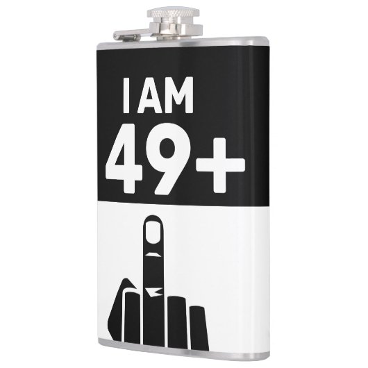 Funny 50th Birthday Gift, 49 plus één Heupfles (Links)