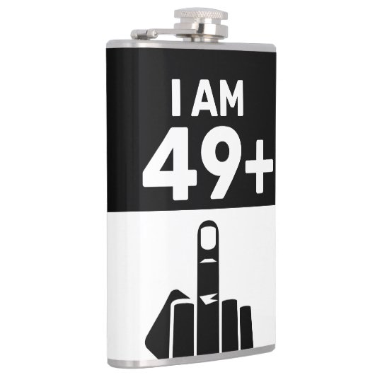 Funny 50th Birthday Gift, 49 plus één Heupfles (Rechts)