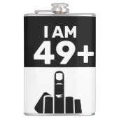 Funny 50th Birthday Gift, 49 plus één Heupfles (Voorkant)