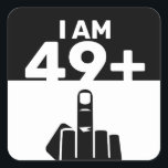 Funny 50th Birthday Gift, 49 plus één Vierkante Sticker<br><div class="desc">Een 49 Plus One Square Sticker zou een uniek en humoristisch geschenk zijn voor iemand die 50 jaar oud wordt. Funny 50th Birthday Gift, 49 plus één 50ste verjaardag, verjaardag, 50e, 50 jaar oud, grappig, 50, 50, 50 jaar, vader, grappige 50e verjaardag, humor, 50 jaar oud, blije verjaardag, grappige verjaardag,...</div>