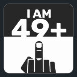 Funny 50th Birthday Gift, 49 plus één Vierkante Sticker<br><div class="desc">Een 49 Plus One Square Sticker zou een uniek en humoristisch geschenk zijn voor iemand die 50 jaar oud wordt. Funny 50th Birthday Gift, 49 plus één 50ste verjaardag, verjaardag, 50e, 50 jaar oud, grappig, 50, 50, 50 jaar, vader, grappige 50e verjaardag, humor, 50 jaar oud, blije verjaardag, grappige verjaardag,...</div>