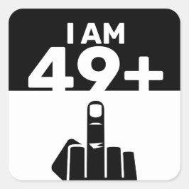Funny 50th Birthday Gift, 49 plus één Vierkante Sticker