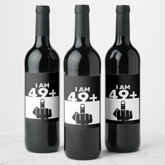 Funny 50th Birthday Gift, 49 plus één Wijn Etiket (Flessen)