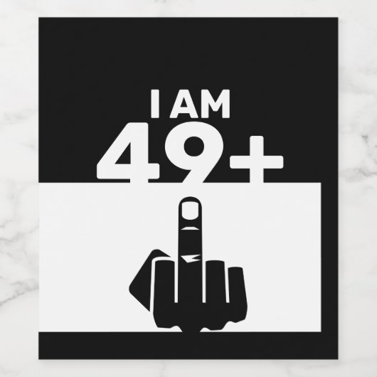 Funny 50th Birthday Gift, 49 plus één Wijn Etiket (Enkel label)