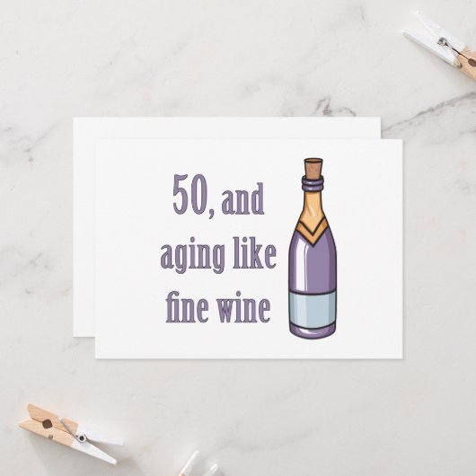 Funny 50th Birthday Gift Ideas Kaart (Voorkant / Achterkant in situ)