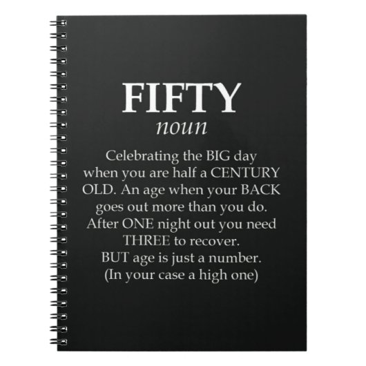 Funny 50th Birthday Gifts 50 Years Old Fifty Humor Notitieboek (Voorkant)