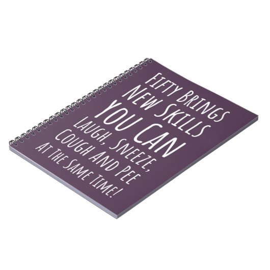 Funny 50th Birthday Gifts Fifty Typography Humor Notitieboek (Linkerzijde)