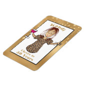 Funny 50th Birthday Glam Cartoon Proost op 50 Magneet (Linkerzijde)