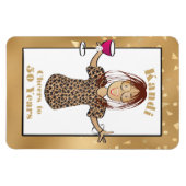 Funny 50th Birthday Glam Cartoon Proost op 50 Magneet (Horizontaal)