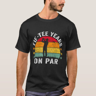 Funny 50th Birthday Golf Pun Retro Sunset 50 Year T-shirt