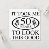 Funny 50th Birthday Kaart (Voorkant / Achterkant in situ)