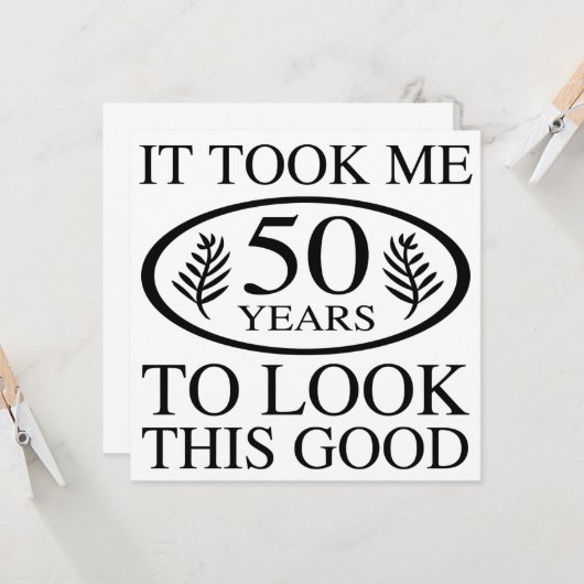 Funny 50th Birthday Kaart (Voorkant / Achterkant in situ)