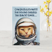 Funny 50th Birthday Kaart (Gele Bloem)