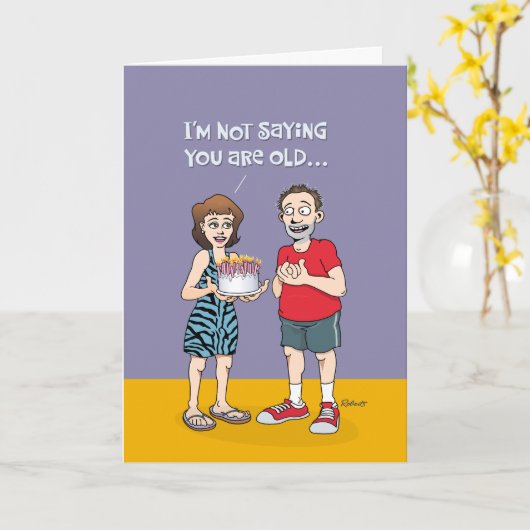 Funny 50th Birthday Kaart (Gele Bloem)