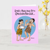 Funny 50th Birthday Kaart (Gele Bloem)