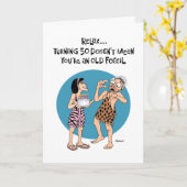 Funny 50th Birthday Kaart (Gele Bloem)