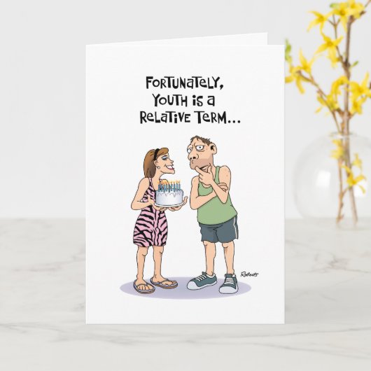 Funny 50th Birthday Kaart (Gele Bloem)